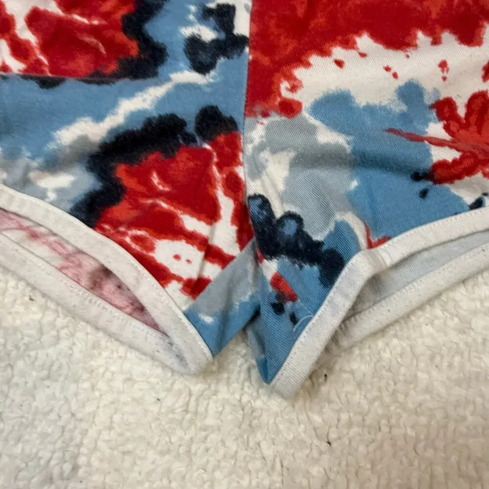 The Children's Place Tie Dye Pull On Shorts Blue Red Girls M Medium 7 8